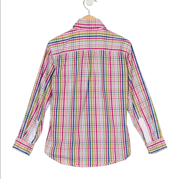 BURBERRY | Boys' Long Sleeve Checkered Button Up Shirt - Picture 2 of 3